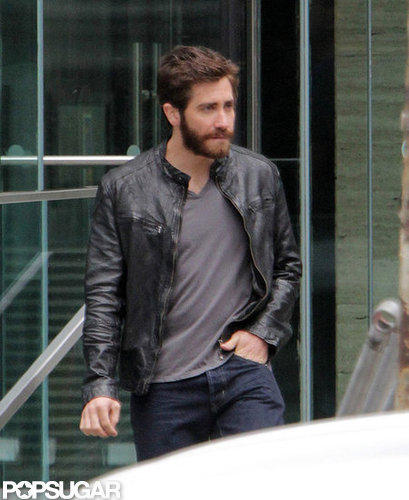 Jake Gyllenhaal tucked one hand in his pocket while shooting a scene in Canada.
Jake Gyllenhaal tucked one hand in his pocket while shooting a scene in Canada.