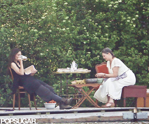 Katie Holmes drank a beer while shooting a scene for her next film.
Katie Holmes drank a beer while shooting a scene for her next film.
