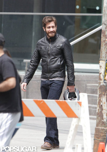 Jake Gyllenhaal smiled big as he spent the day on set in Canada.
Jake Gyllenhaal smiled big as he spent the day on set in Canada.