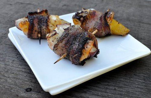 Bacon-Wrapped Shrimp and Nectarines Bacon-Wrapped Shrimp and Nectarines