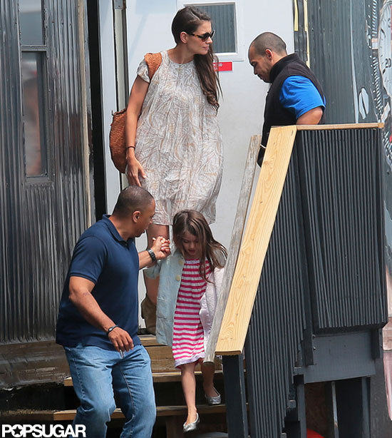 Katie Holmes and Suri Cruise Leave NYC in Their Chopper Katie Holmes and Suri Cruise Leave NYC in Their Chopper