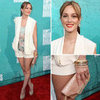 Pictures of Leighton Meester in Christian Cota Short Suit on the red carpet at the 2012 MTV Movie Awards: Rate it?