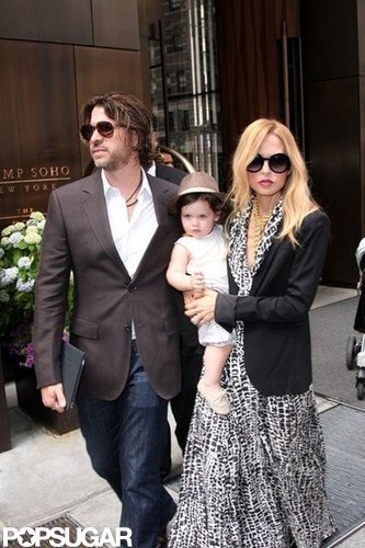 Rachel Zoe and Rodger Berman left the Trump SoHo with baby Skyler.
Rachel Zoe and Rodger Berman left the Trump SoHo with baby Skyler.