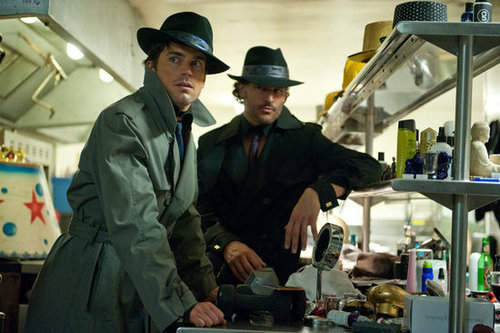Matt Bomer and Joe Manganiello looked sexy in fedoras and trench coats while filming Magic Mike.
Photos courtesy of Warner Bros.
Matt Bomer and Joe Manganiello looked sexy in fedoras and trench coats while filming Magic Mike.
Photos courtesy of Warner Bros.