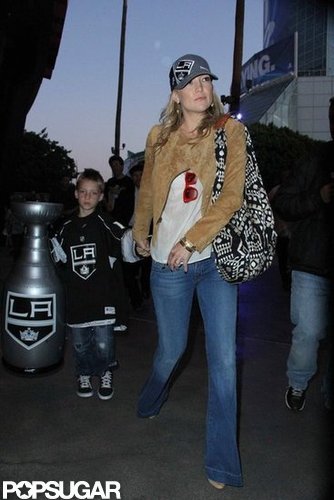 Kate Hudson checked out the game with son Ryder Robinson.
Kate Hudson checked out the game with son Ryder Robinson.