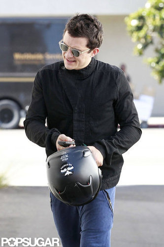 Orlando Bloom sported shades.
Orlando Bloom sported shades.
