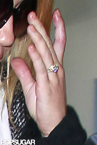 Miley Cyrus's engagement ring was on display as she traveled through LAX.
Miley Cyrus's engagement ring was on display as she traveled through LAX.
