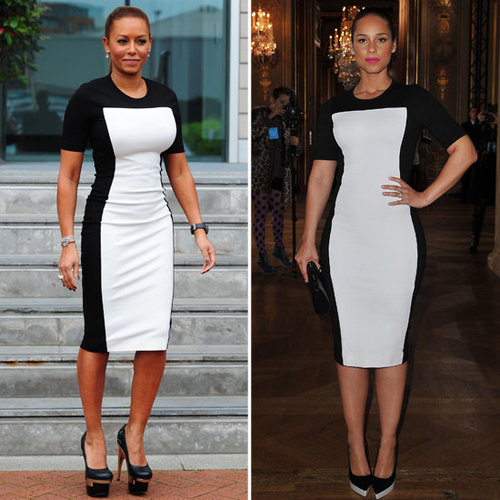 Mel B and Alicia Keys in Stella McCartney Monochrome Dress