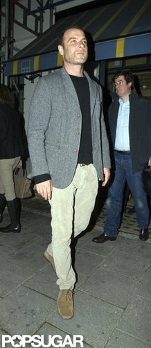 Liev Schreiber wore a gray blazer for the night out in London.
Liev Schreiber wore a gray blazer for the night out in London.