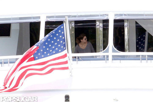 An American flag waved off Eva Longoria's yacht during a May 2011 trip to Miami.
An American flag waved off Eva Longoria's yacht during a May 2011 trip to Miami.