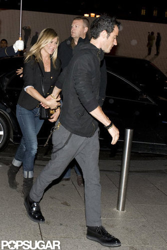 Justin Theroux held Jennifer Aniston's hand as they walked around Paris together in June.
Justin Theroux held Jennifer Aniston's hand as they walked around Paris together in June.