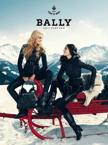 Caroline Trentini and Hilary Rhoda hit the slopes in Bally's Fall 2012 ads.
Caroline Trentini and Hilary Rhoda hit the slopes in Bally's Fall 2012 ads.