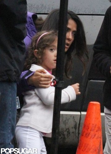 Salma Hayek hugged daughter Valentina Pinault on the Boston set of Grown Ups 2.
Salma Hayek hugged daughter Valentina Pinault on the Boston set of Grown Ups 2.