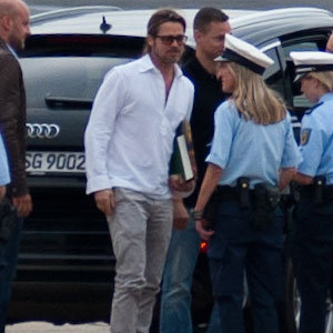Brad Pitt at the Airport in Germany Pictures