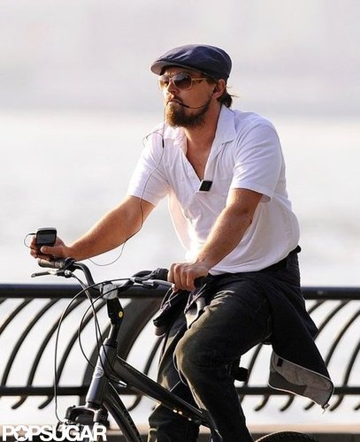 Leonardo DiCaprio rode his bike.
Leonardo DiCaprio rode his bike.