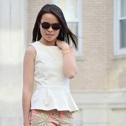 White Peplum Top Street Style