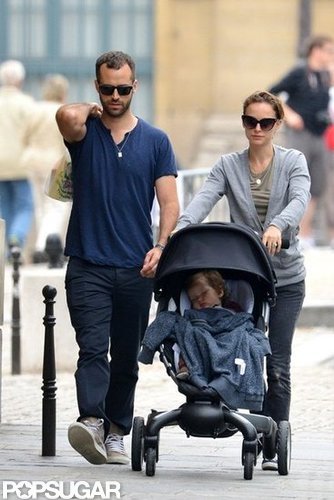 Natalie Portman and her husband, Benjamin Millepied, took Aleph out in Paris.
Natalie Portman and her husband, Benjamin Millepied, took Aleph out in Paris.