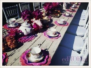 Another look at our set table. Simple farm meets antique china. The two radically different looks offset each other beautifully!
Another look at our set table. Simple farm meets antique china. The two radically different looks offset each other beautifully!