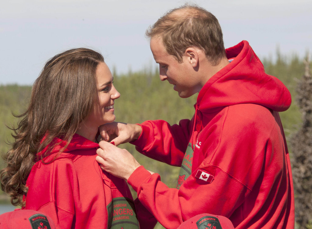 William helped Kate adjust her sweatshirt as the two embarked on a Canadian camping trip in July 2011.
William helped Kate adjust her sweatshirt as the two embarked on a Canadian camping trip in July 2011.