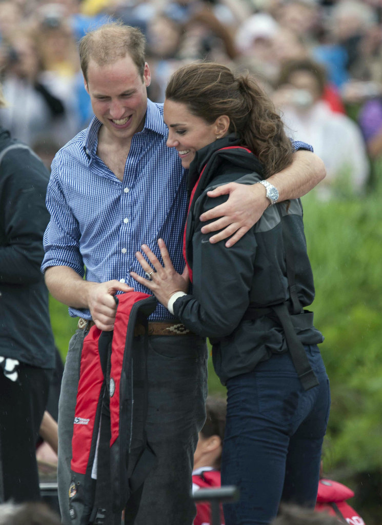 In July 2011, William wrapped Kate in a hug after the two competed in a dragon boat race during their trip to Canada.
In July 2011, William wrapped Kate in a hug after the two competed in a dragon boat race during their trip to Canada.