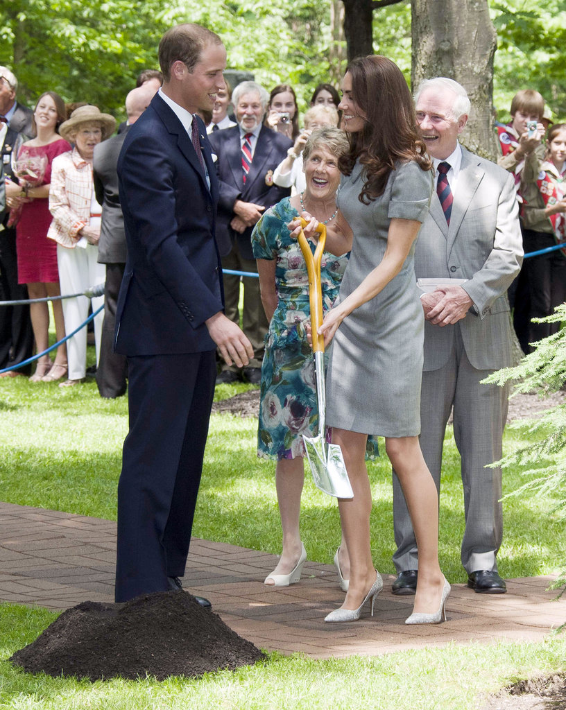 William and Kate planted a tree together during their Canada trip in July 2011.
William and Kate planted a tree together during their Canada trip in July 2011.