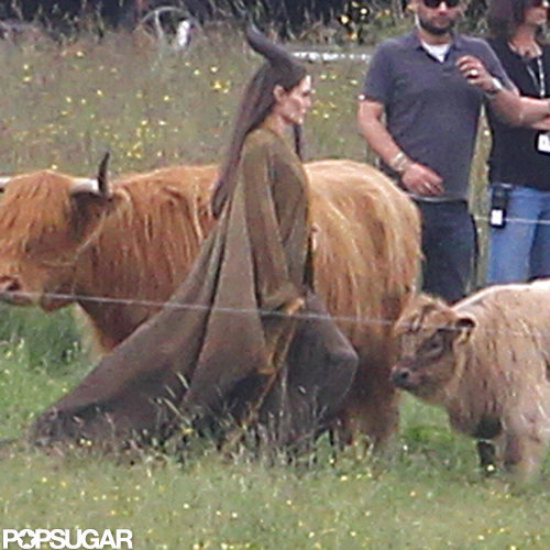 Angelina Jolie was in costume for Maleficent.
Angelina Jolie was in costume for Maleficent.