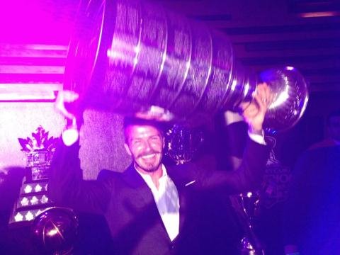 David Beckham flashed a huge smile while holding the Stanley Cup in June.
Source: Twitter user victoriabeckham
David Beckham flashed a huge smile while holding the Stanley Cup in June.
Source: Twitter user victoriabeckham
