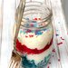 Red, White, and Blue Cake in a Jar