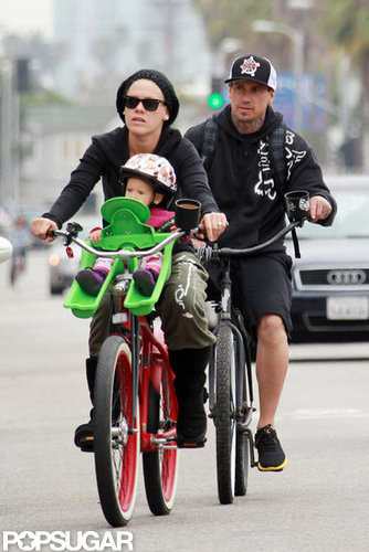 Pink went for a bike ride in LA with her family.
Pink went for a bike ride in LA with her family.