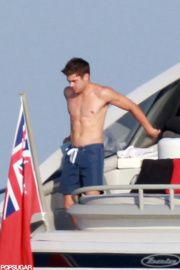 Zac Efron got shirtless on a boat in St.-Tropez. Zac Efron got shirtless on a boat in St.-Tropez.