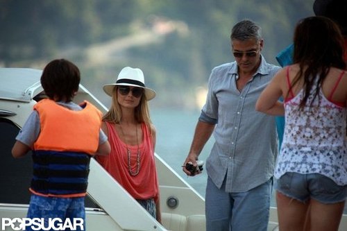 George Clooney and Stacy Keibler Get Back to Boating in Lake Como George Clooney and Stacy Keibler Get Back to Boating in Lake Como