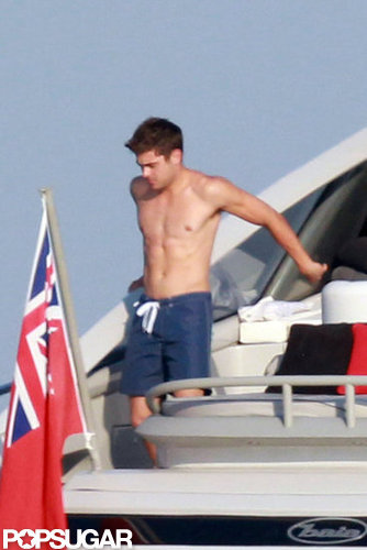 Zac Efron went shirtless for a patriotic trip to St.-Tropez.
Zac Efron went shirtless for a patriotic trip to St.-Tropez.