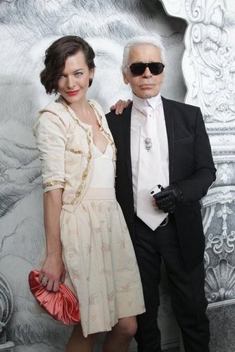Milla Jovovich and Karl Lagerfeld Milla Jovovich and Karl Lagerfeld