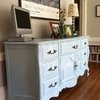Light Blue Refinished Dresser DIY