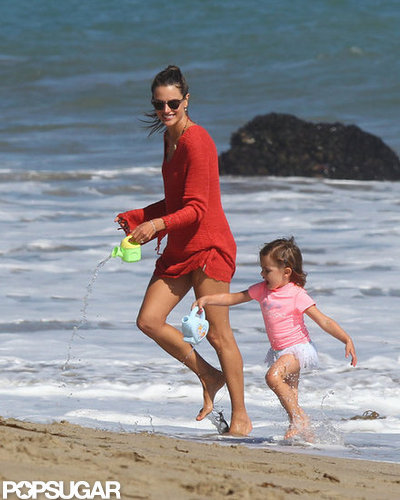 Alessandra Ambrosio Gets Playful on the Beach With Anja Alessandra Ambrosio Gets Playful on the Beach With Anja
