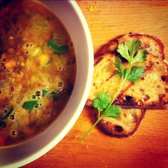 Summery Lentil Soup and Grilled Garlic Bread Summery Lentil Soup and Grilled Garlic Bread