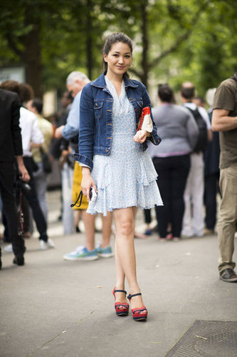 Look to Summer staples, like a denim jacket and Americana-themed footwear, to style up a vintage-feeling dress.
Photo courtesy of Adam Katz Sinding
Look to Summer staples, like a denim jacket and Americana-themed footwear, to style up a vintage-feeling dress.
Photo courtesy of Adam Katz Sinding