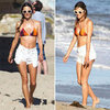Alessandra Ambrosio Bikini and White Shorts Pictures