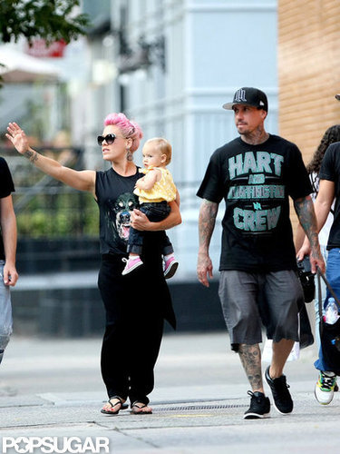 Pink and her husband were out in NYC with Willow.
Pink and her husband were out in NYC with Willow.