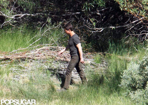 Tom Cruise hiked through a wooded area in June Lake, CA on the set of Oblivion.
Tom Cruise hiked through a wooded area in June Lake, CA on the set of Oblivion.