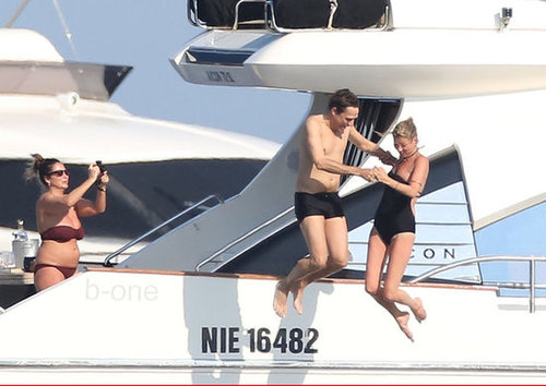 Kate Moss and Jamie Hince jumped into the Mediterranean during their July 2012 vacation in the South of France.
Kate Moss and Jamie Hince jumped into the Mediterranean during their July 2012 vacation in the South of France.