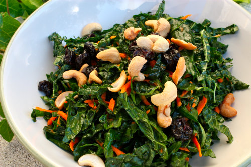 Kale Salad With Dried Cherries and Cashews Kale Salad With Dried Cherries and Cashews