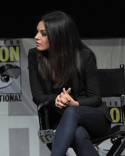 Mila Kunis was interested in the discussion about Oz: The Great and Powerful at Comic-Con.
Mila Kunis was interested in the discussion about Oz: The Great and Powerful at Comic-Con.
