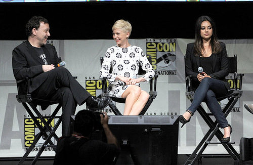 Sam Raimi, Michelle Williams, and Mila Kunis laughed during a discussion about Oz: The Great and Powerful at Comic-Con.
Sam Raimi, Michelle Williams, and Mila Kunis laughed during a discussion about Oz: The Great and Powerful at Comic-Con.