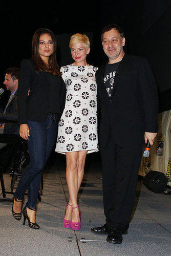 Michelle Williams, Mila Kunis, and Sam Raimi linked up to promote Oz: The Great and Powerful at Comic-Con.
Michelle Williams, Mila Kunis, and Sam Raimi linked up to promote Oz: The Great and Powerful at Comic-Con.