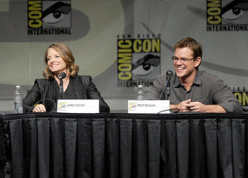 Matt Damon and Jodie Foster at Comic-Con.
Matt Damon and Jodie Foster at Comic-Con.