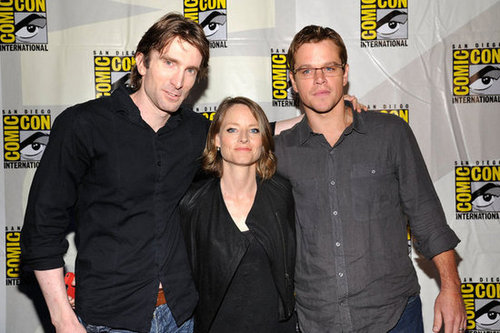 Sharlto Copley, Jodie Foster and Matt Damon at Sony Pictures Panels during Comic-Con.
Sharlto Copley, Jodie Foster and Matt Damon at Sony Pictures Panels during Comic-Con.