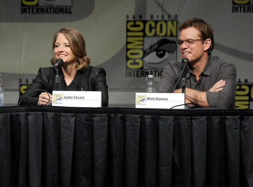 Matt Damon was at Comic-Con for Elysium with Jodie Foster.
Matt Damon was at Comic-Con for Elysium with Jodie Foster.