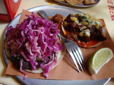 Black Bean & Cheese & Cochinita Pibil (pork) Tacos