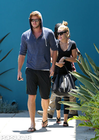 Miley Cyrus and Liam Hemsworth were at Winsor Pilates. Miley Cyrus and Liam Hemsworth were at Winsor Pilates.